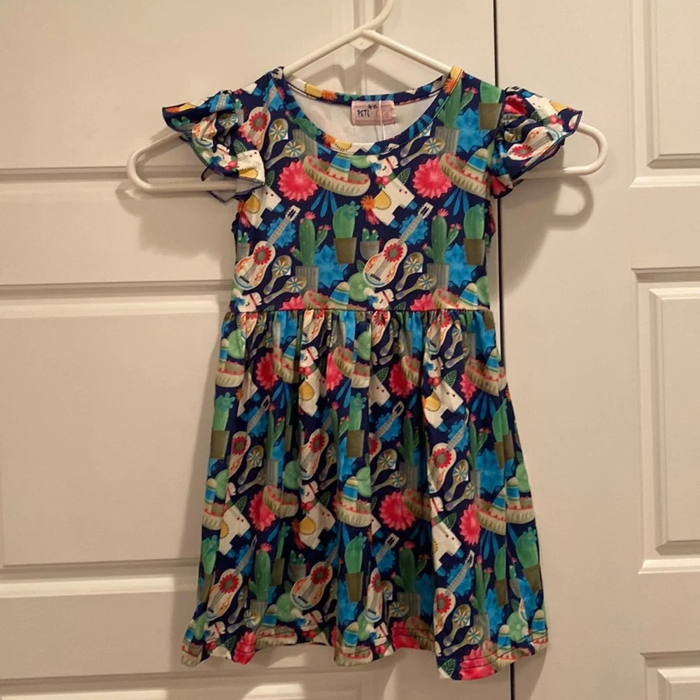 Pete and Lucy dress size 2T Cinco De Mayo Taco Tuesday Sensory Friendly